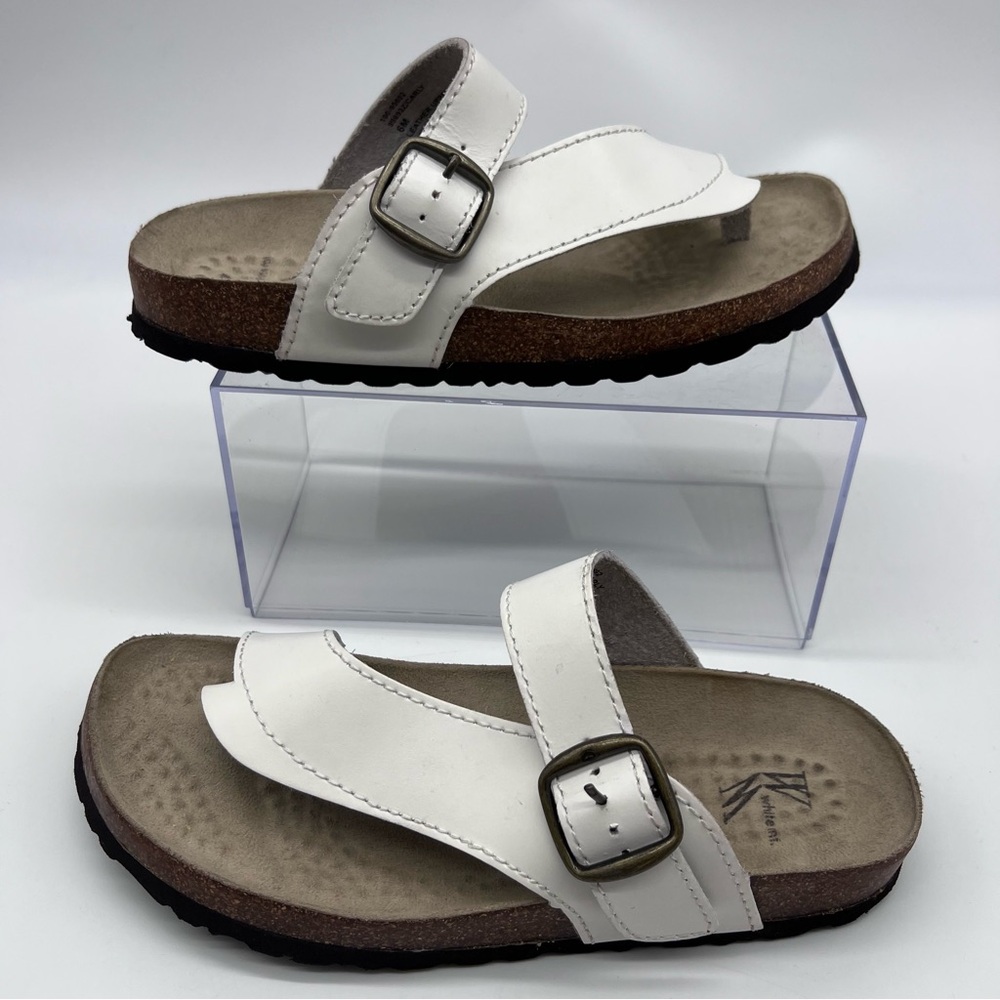 White Mountain White Sandals with Buckle